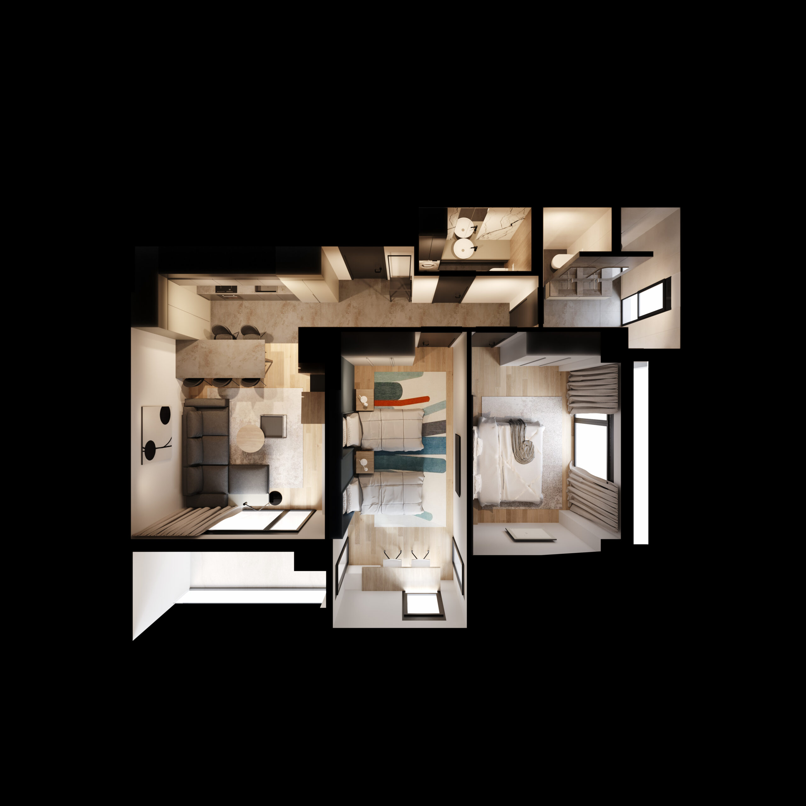 2-bed apartment, 97 m²